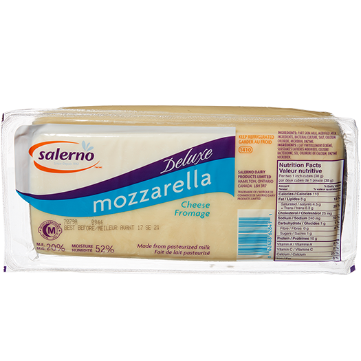 Salerno Mozzarella Deluxe Block (20%M.F.), 2.2kg