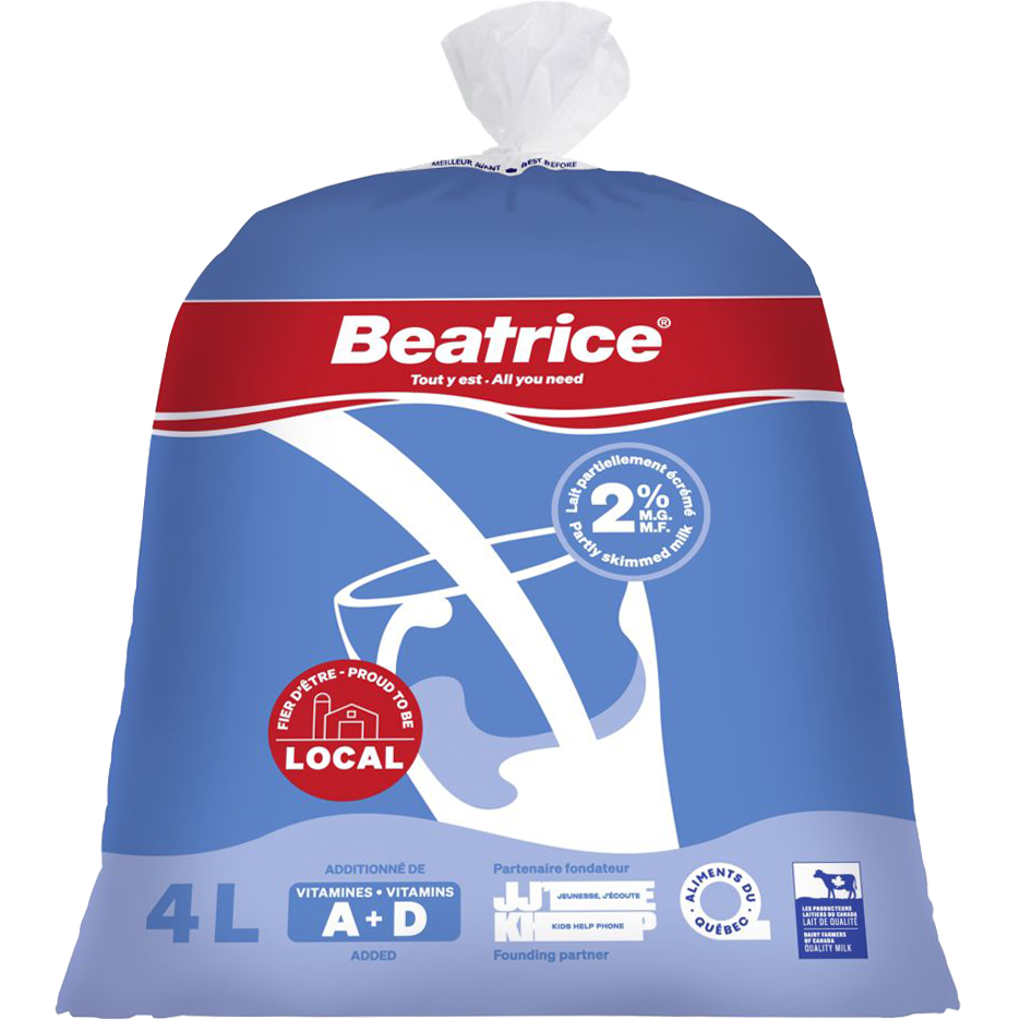 Beatrice Milk (2%M.F., Partly Skimmed), 4L