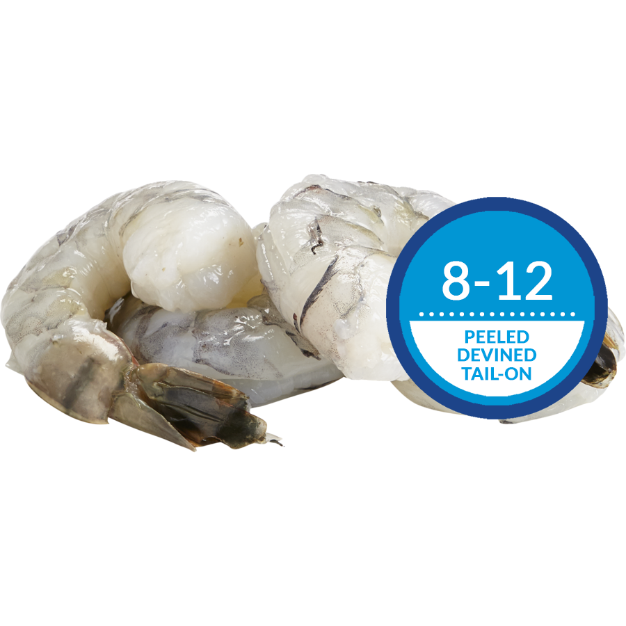 Ocean Jewel Black Tiger Shrimp 8-12 Raw P&D Tail-On 4.54kg