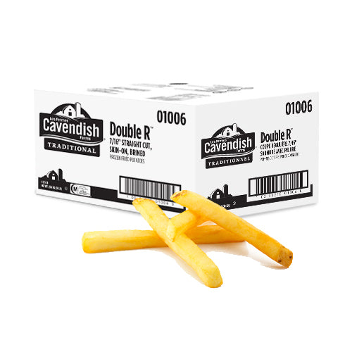 Cavendish Frz Fries 7/16in Straight Cut Skin-On Brined 2.27kg - 6 Pack