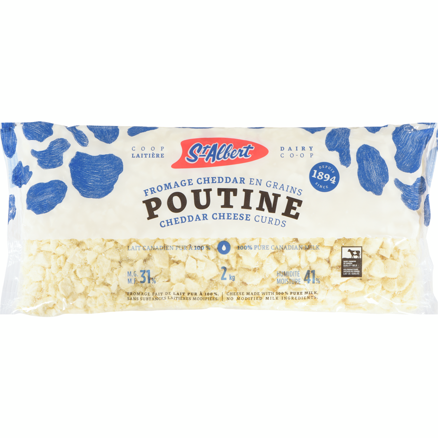 St-Albert Real Poutine Cheddar Cheese Curds (31%M.F.), 2kg