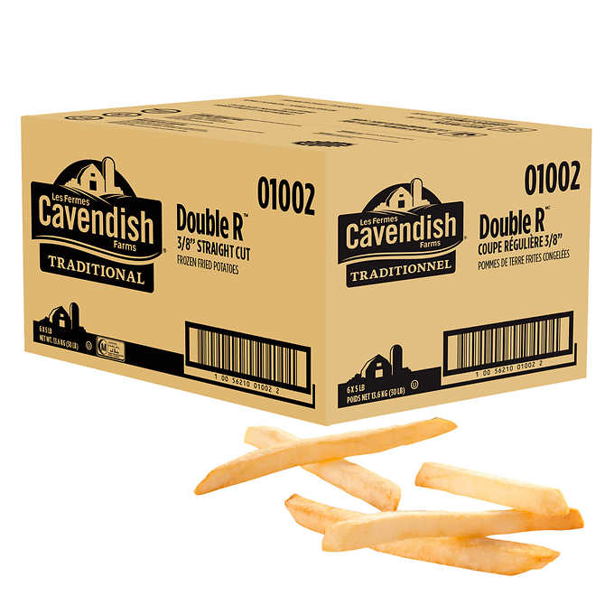 Cavendish Frz Fries RR 3/8in Straight Cut, 5lb/2.27kg - 6 Count
