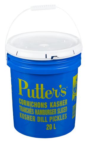 Putter's Kosher Hamburger Sliced Dill Pickles, 20L