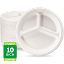 Fiber Paper Plate 10in 3-Comp