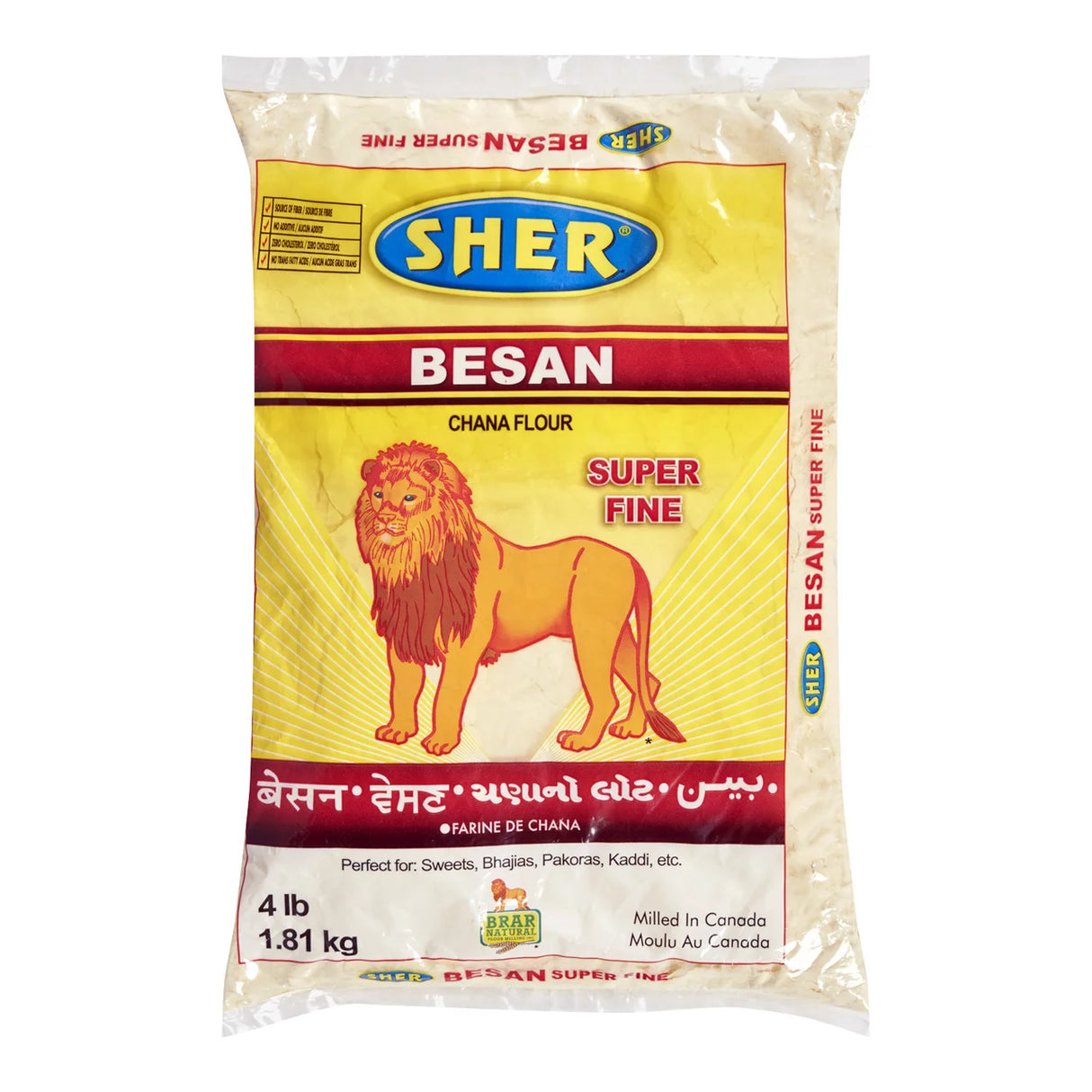 Sher Besan Flour Super Fine, 4lb/1.81kg