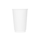 Insulated Paper Cup (16oz, Double-Wall, White) 500 Count