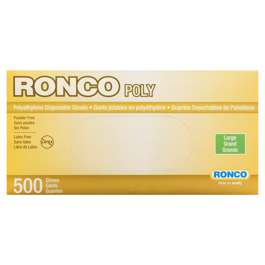 Ronco Poly Gloves Large, 500/box