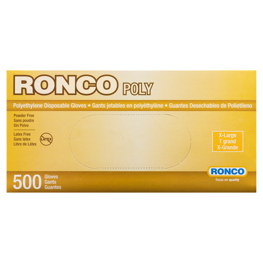 Ronco Poly Gloves X-Large, 500/box