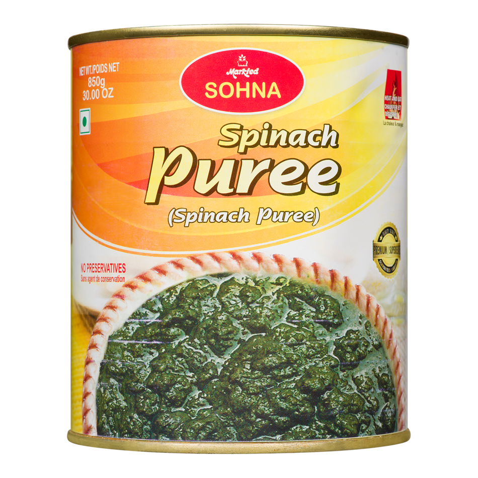 Sohna Spinach Puree 850g, 12 Count