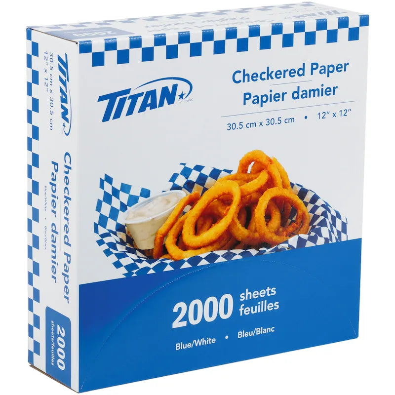 Delux/Titan Blue Checkered Paper (12in x 12in), 2000 Count