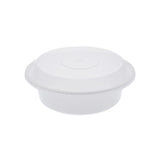 Round 6in PP Container & Lid (16oz, Standard, White), 150 Count
