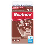 Beatrice Chocolate Milk (1%M.F., Partly Skimmed), 473mL