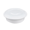 Round 7in PP Container & Lid (32oz, Premium, White), 150 Count
