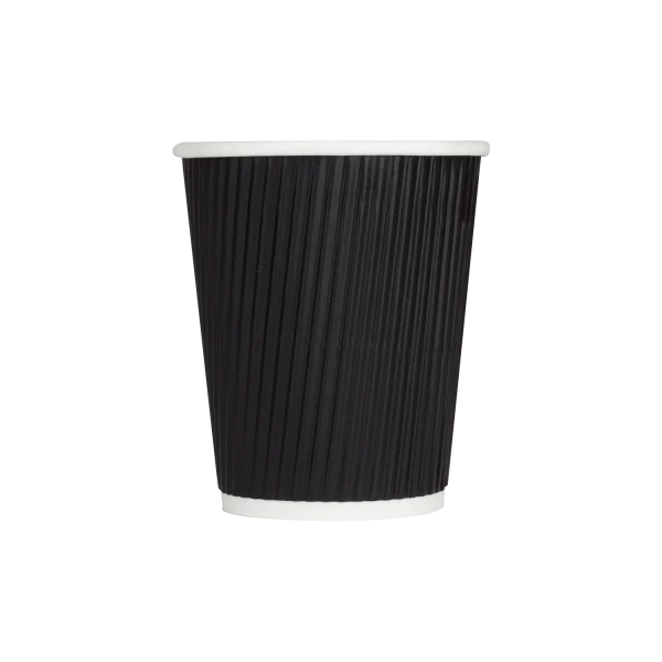 Ripple Coffee Cup (8oz, Black), 500 Count