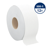Cascades B080 Jumbo Bath Tissue (2-Ply, White, 3.25in x 500ft), 12 Rolls