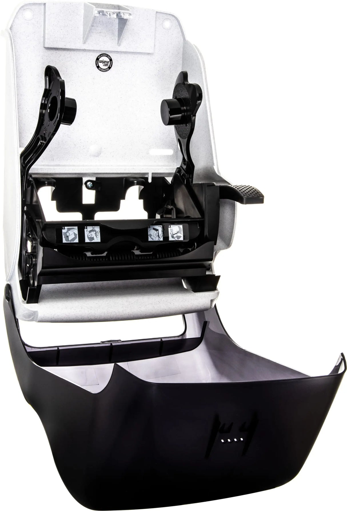 San Jamar Lever Hand Towel Roll Dispenser (Single Roll, Universal, Black) 1 Count