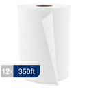 H030 Roll Paper Towel (1-Ply, White, 350ft), 12 Rolls