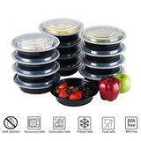 UltraBox Round 7in PP Container & Lid (24oz, Ultra, Black), 150 Count