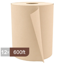 H065 Roll Paper Towel (1-Ply, Natural, 600ft), 12 Rolls