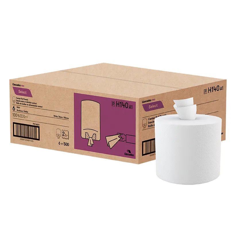 H152 Centerpull Hand Towel (2-Ply, White, 500 Sheets), 6 Rolls