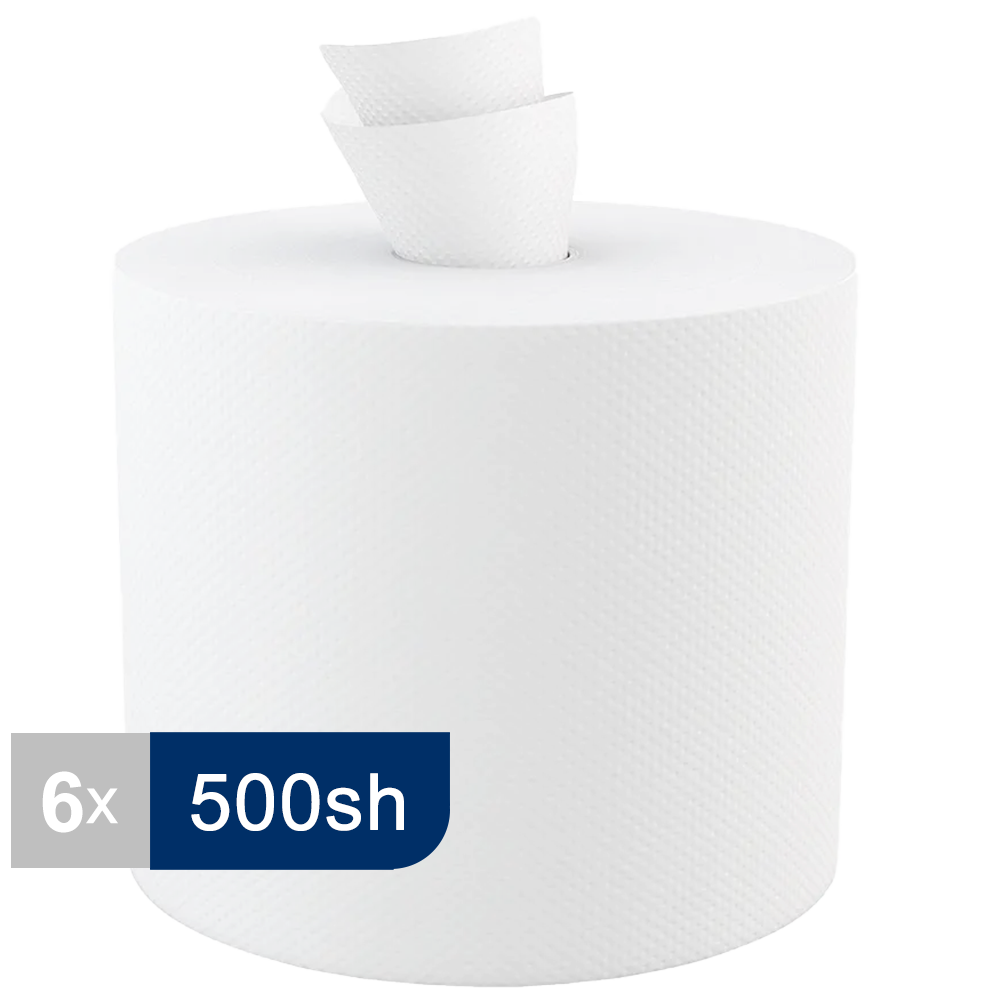 H152 Centerpull Hand Towel (2-Ply, White, 500 Sheets), 6 Rolls