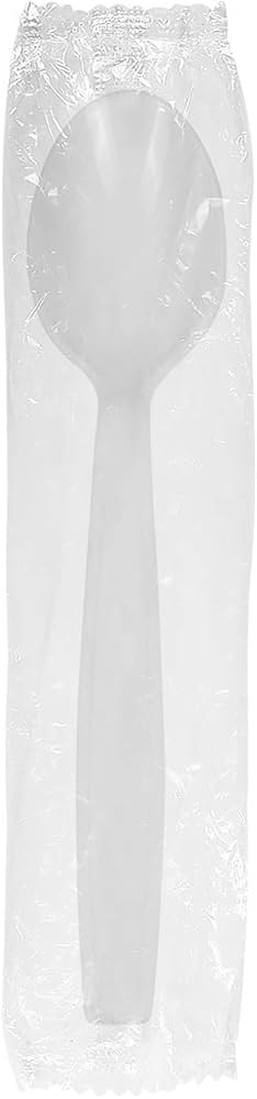 Plastic Tea Spoon (Wrapped, Heavy), 1000 Count