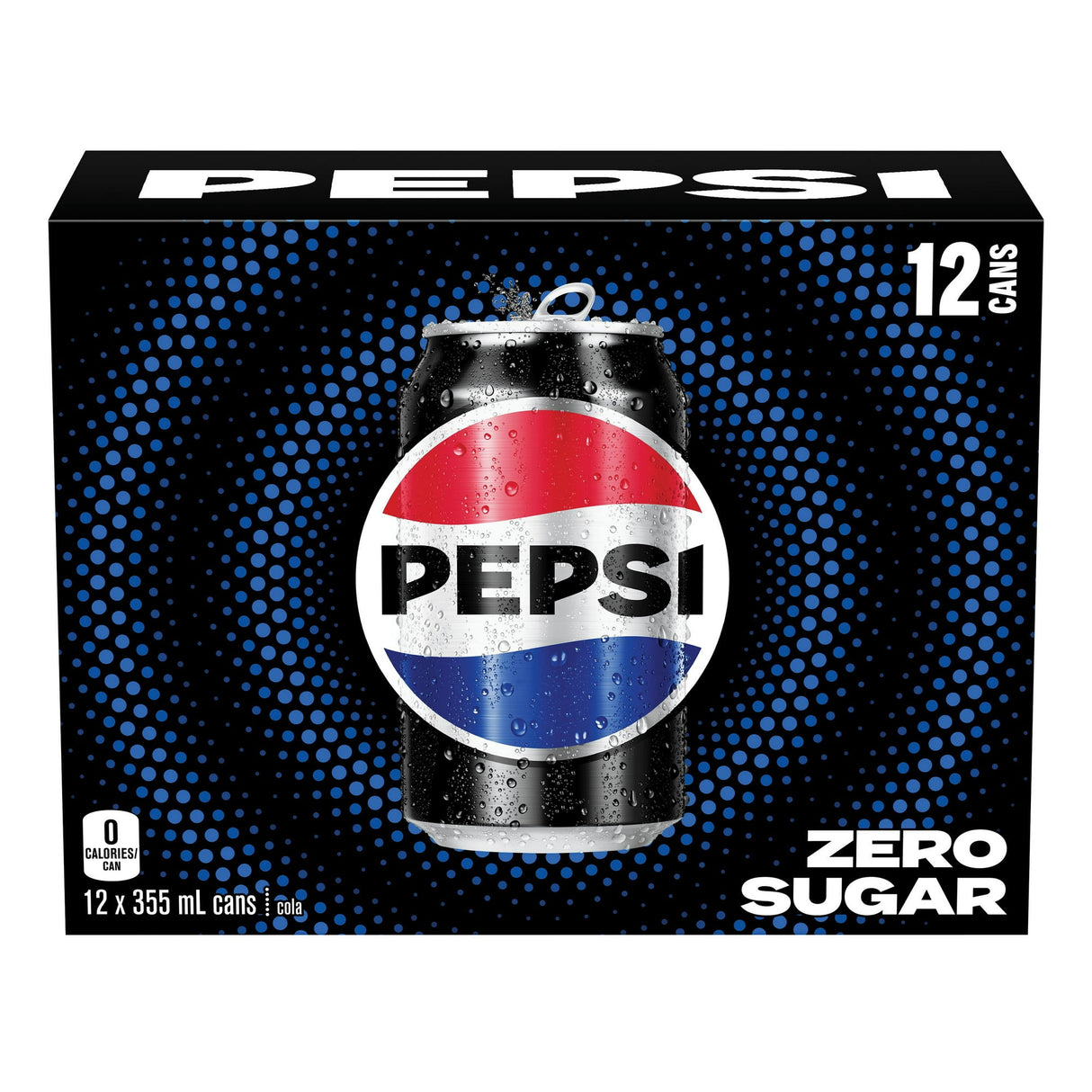 Pepsi Max Zero Sugar Cans 355mL, 12 Count