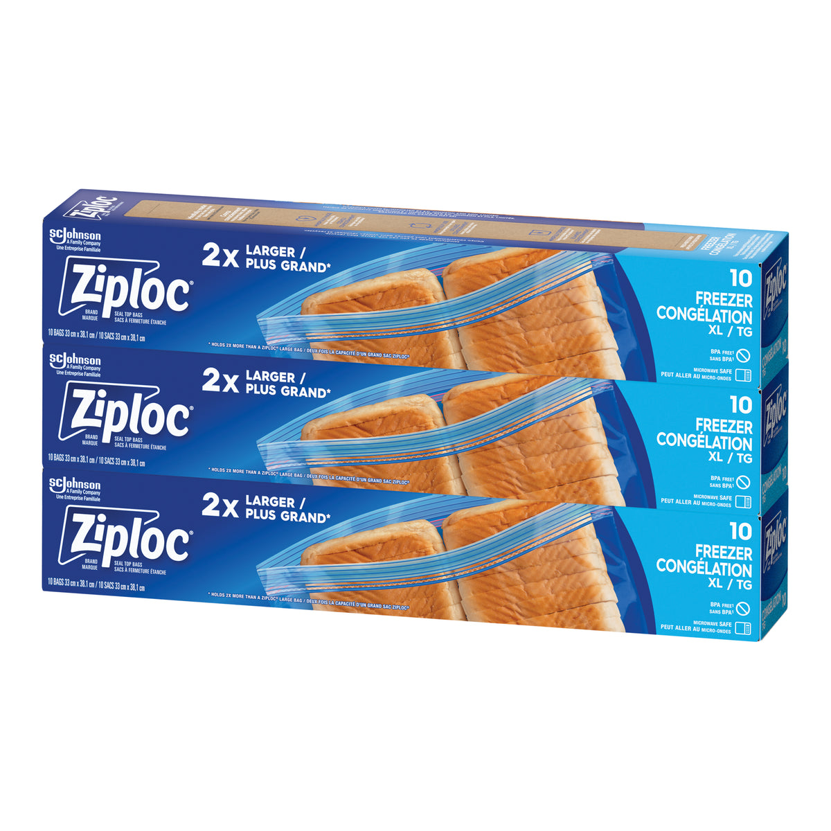 Ziploc Freezer Bags Extra Large, 10 Count