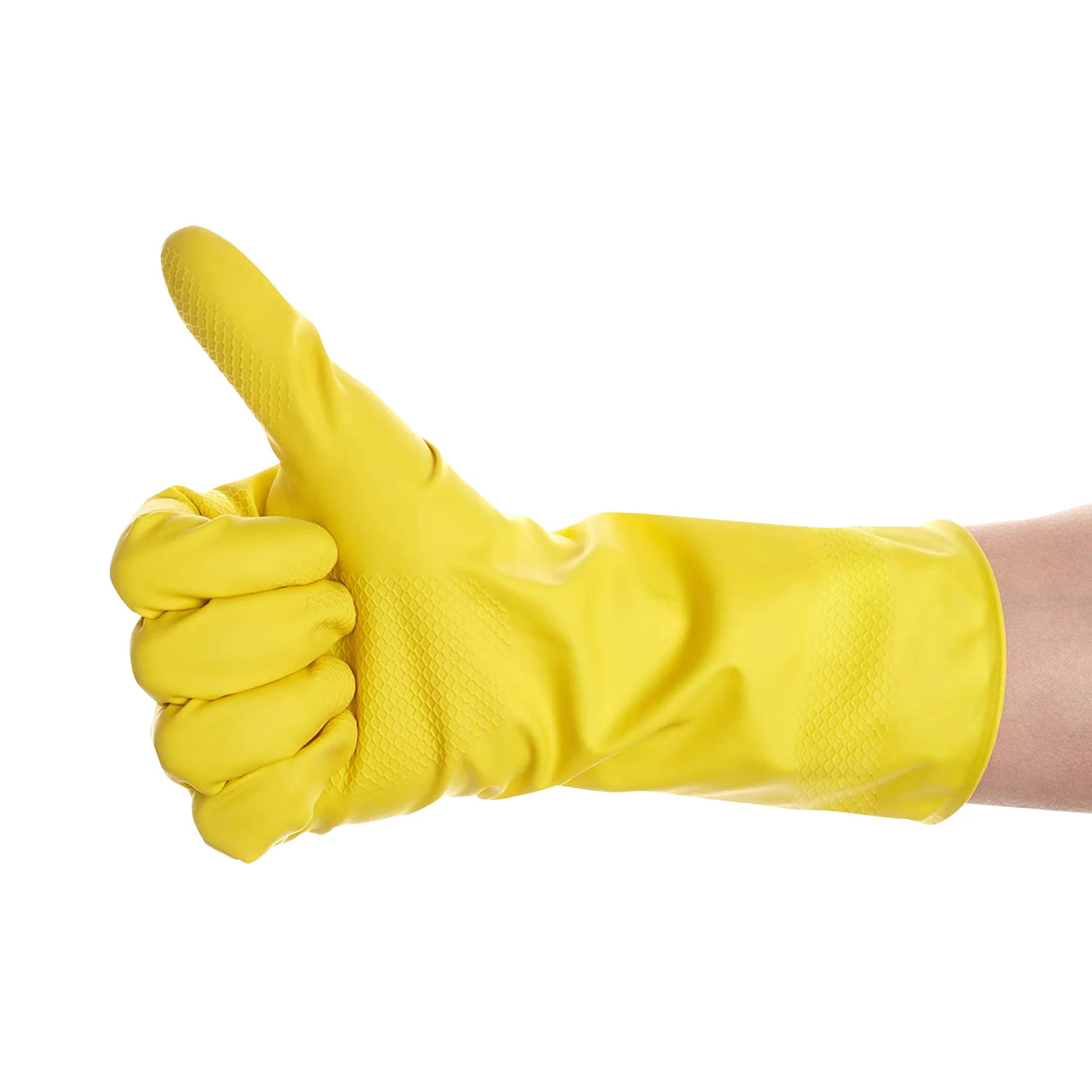 Flocklined Rubber Gloves (Medium, Yellow), Pair