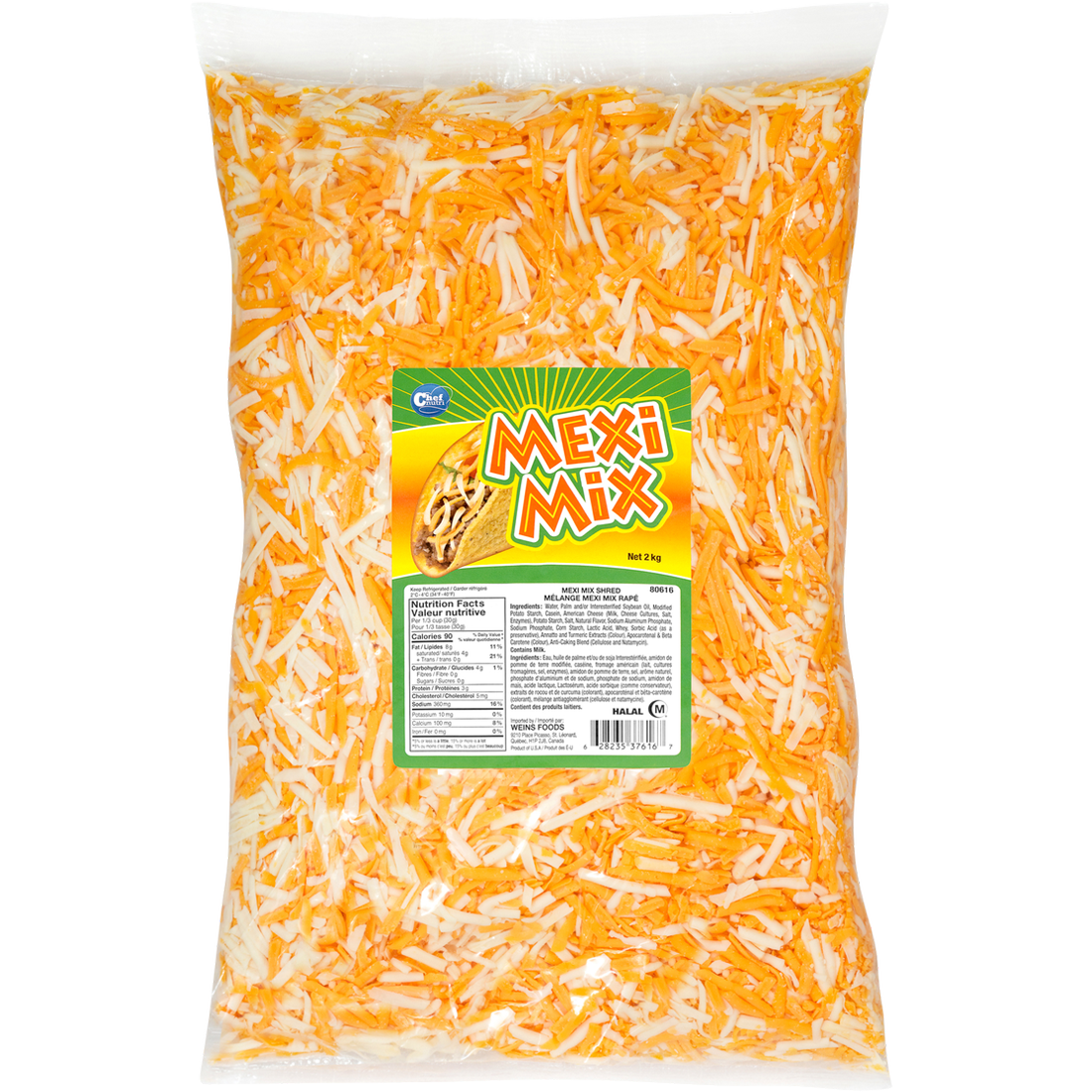 Chef Nutri Mexi Mix Shred Topping, 2kg