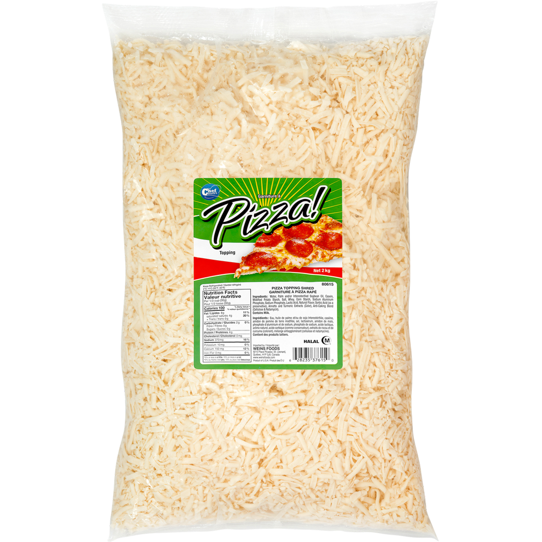 Chef Nutri Pizza Shred Topping, 2kg