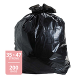 Garbage Bag Black  (Strong, 35in x 47in), 200 Count