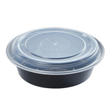 UltraBox Round 7in PP Container & Lid (24oz, Ultra, Black), 150 Count