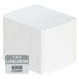 Luncheon Napkins (1-Ply, 10in x 10in, 1/4 Fold, White), 6000 Napkins