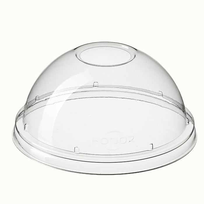 Lid - Plastic Cup Dome Clear PET (With Hole, 98mm), 1000 Count