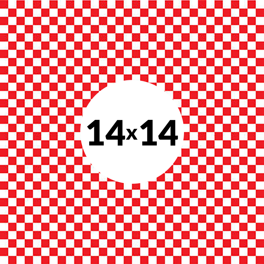 Premium Basket Liners Red Checkered (14in x 14in), 1000 Count