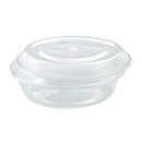 Round 7in PP Container & Lid (24oz, Premium, Clear), 150 Count