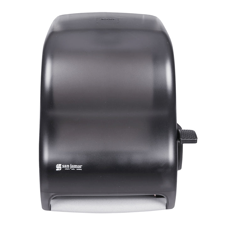 San Jamar Lever Hand Towel Roll Dispenser (Single Roll, Universal, Black) 1 Count