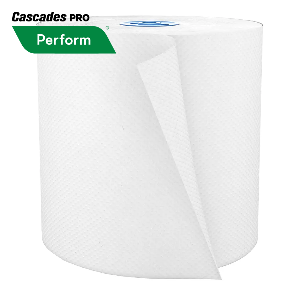 Cascades T110 Perform Roll Paper Towel (1-Ply, White, 775ft), 6 Rolls