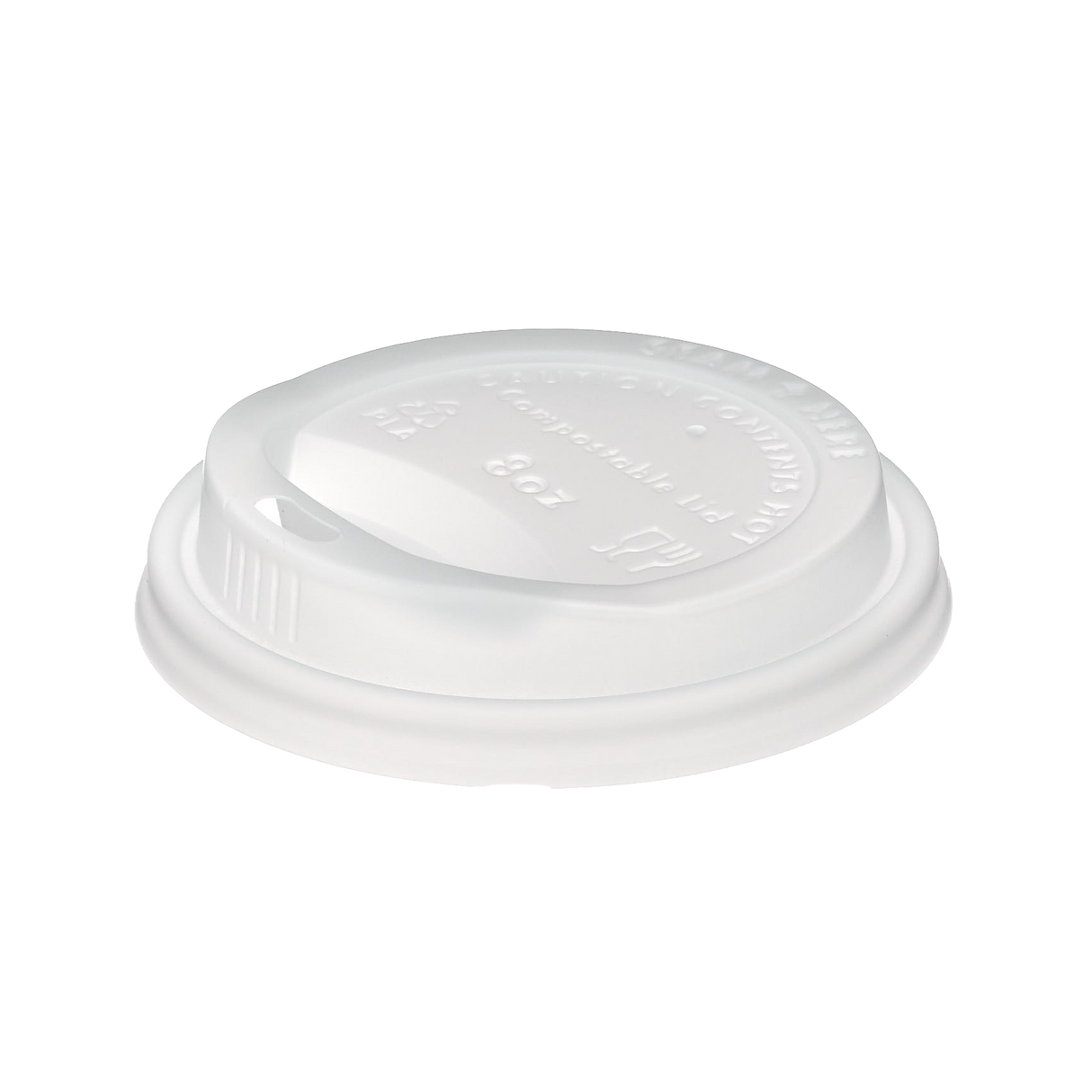 Lids - Economy Paper Cup Dome Sip PS (White, 80mm), 1000 Count