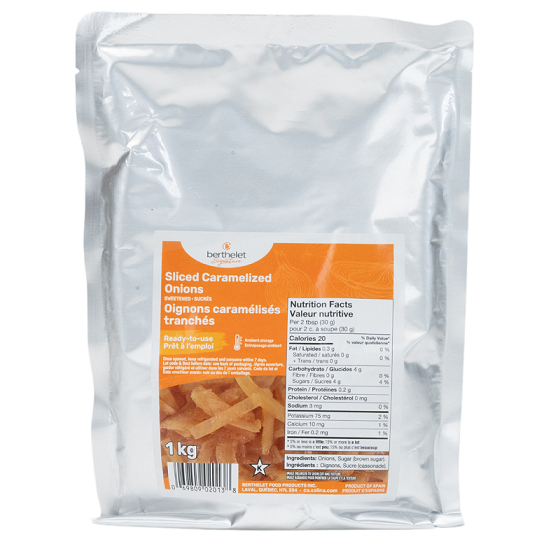 Berthelet Caramelized Onions Sliced (Sweetened, RTU), 1kg