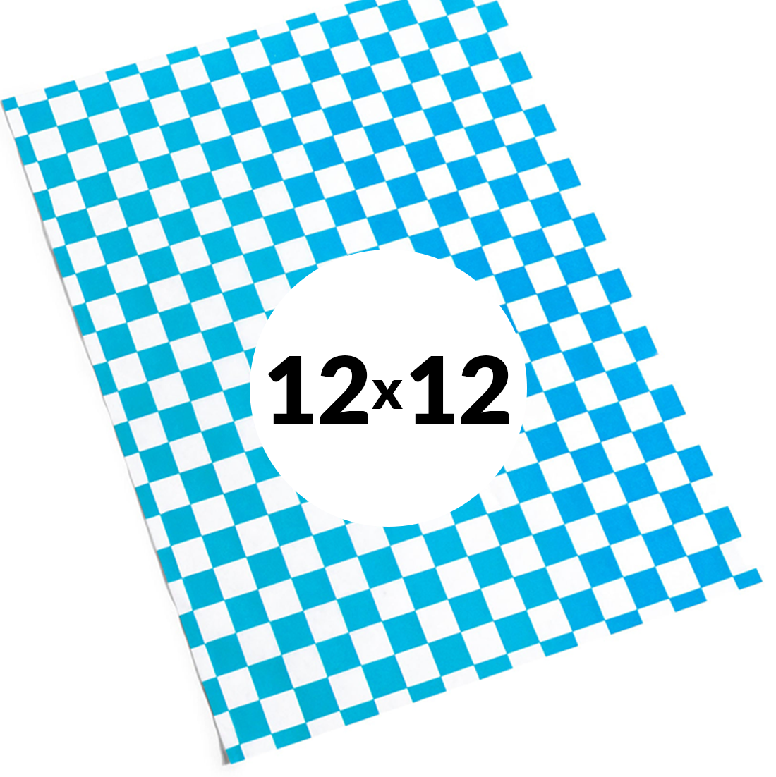 Basket Liners Blue Checkered (12in x 12in) - 1000 Pack