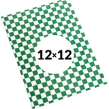 Basket Liners Green Checkered (12in x 12in) - 1000 Pack