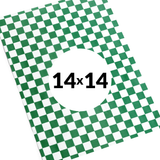 Premium Basket Liners Green Checkered (14in x 14in), 1000 Count