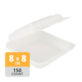 Aybak-81 Hinged PP Take-Out (8 x 8 x 3in, 1-Comp), 150 Count
