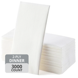 Dinner Napkins (2-Ply, White, 1/8 Fold), 3000 Napkins