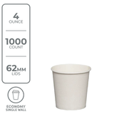 Economy Paper Cup (4oz, White) 1000 Count