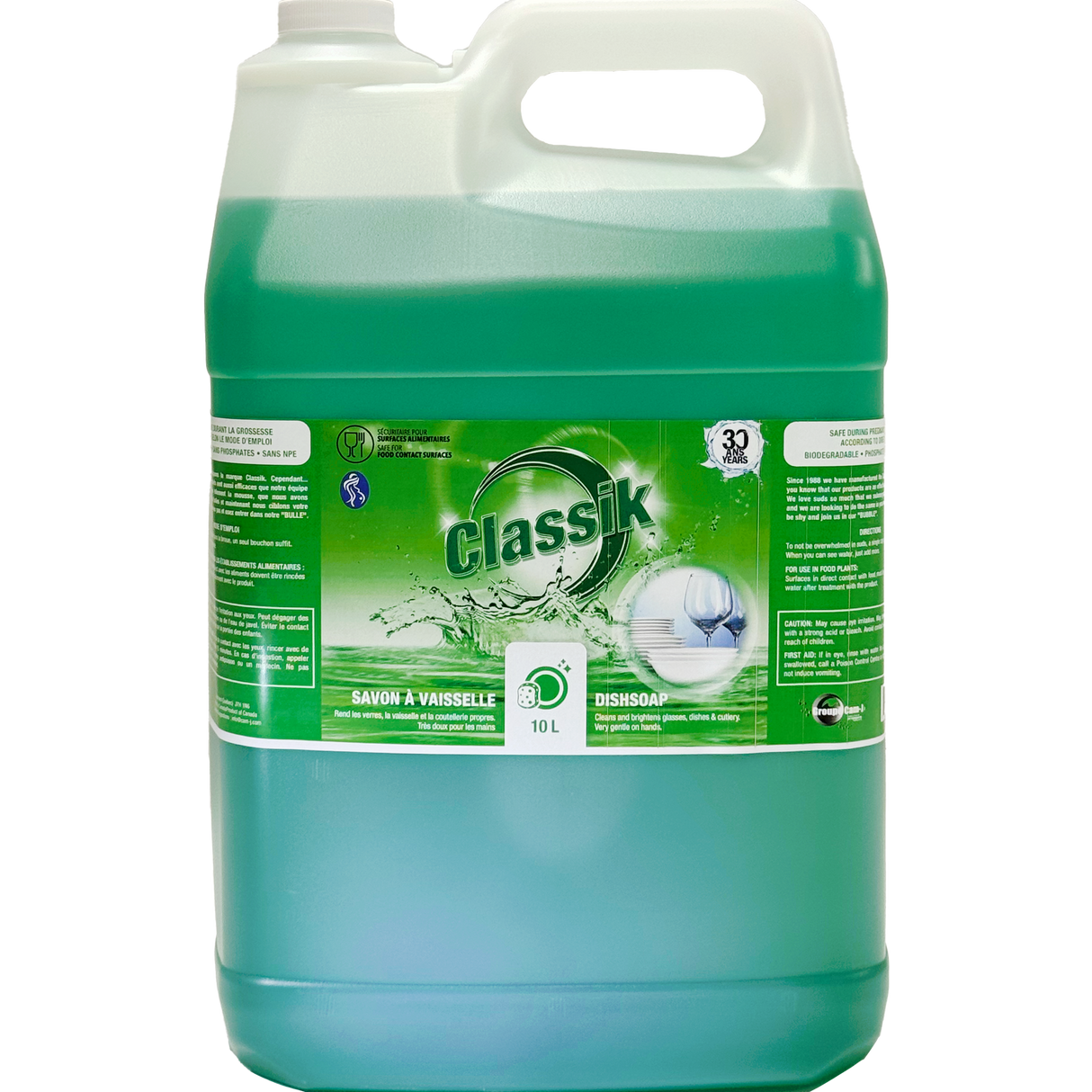 Classik Dish Soap (Green, Apple Mango Scent), 10L