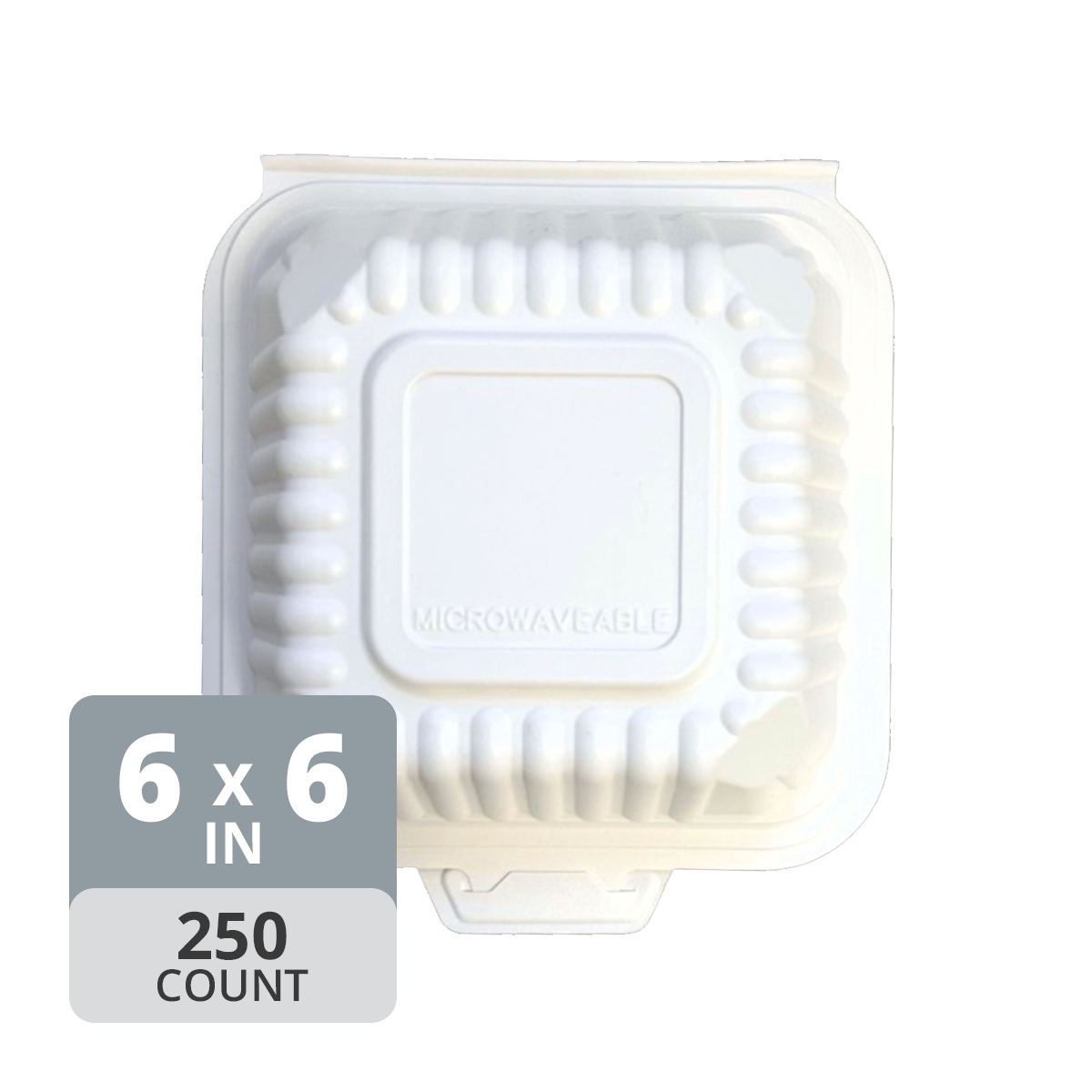 SavyPak Hinged PP Take-Out (6 x 6 x 3in), 500 Count