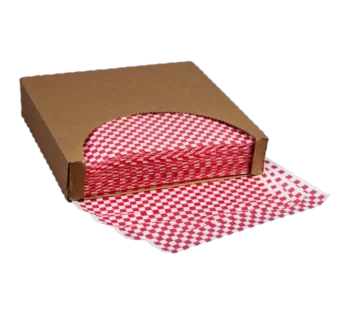 Premium Basket Liners Red Checkered (14in x 14in), 1000 Count